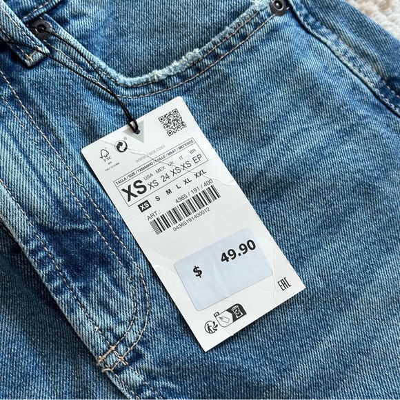 Zara Maxi skirt Washed Effect Front zip Womens Size XS - Picture 5 of 5